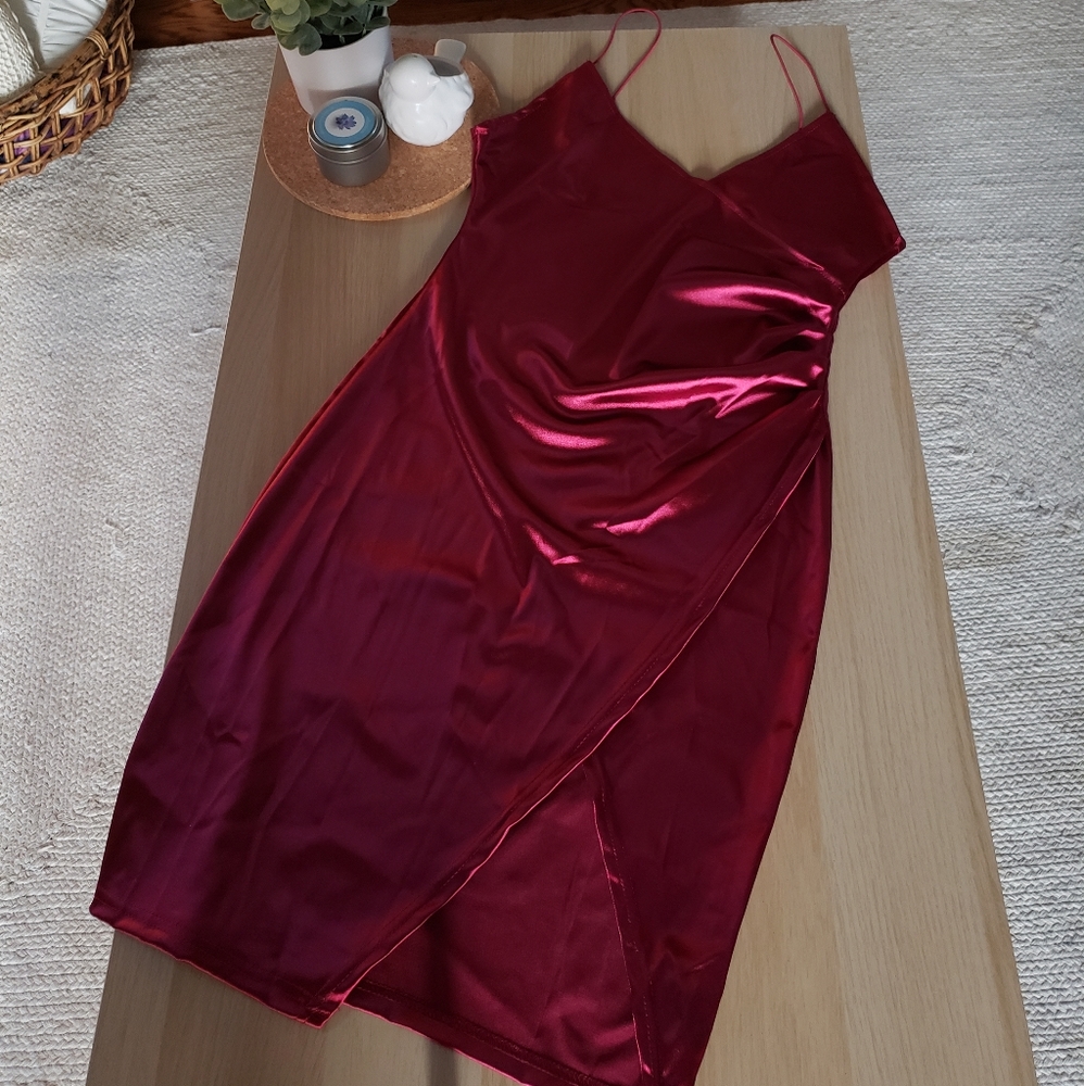 Deep red mini dress